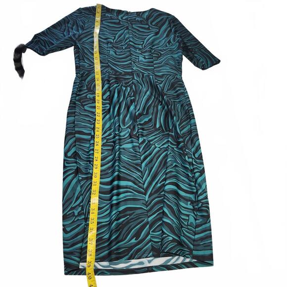 Jude Connally Women's Midi Dress Size S Blue Zebra Print Green - Picture 8 of 9